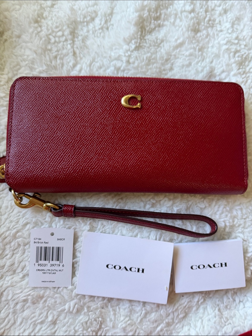 Coach Wristlet Clutch in Deep Raspberry
